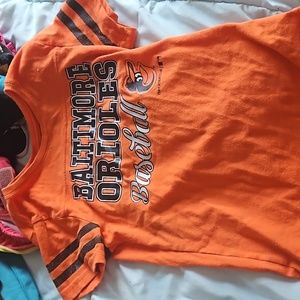 Girls 10-12 Baltimore orioles baseball tee